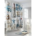 thumbnail image 3 of Fsddascl Starfish Shower Curtain Set - 66" x 72" Washable Bathtub Curtain with 12 Hooks, Ocean Shell Coastal Nautical Flag Light-house Waterproof Fabric Stall Shower Curtains for Bathroom/Bathtub, 3 of 6