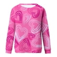 thumbnail image 4 of Qertyioot Sweat-shirt Valentine for Femmes, Mode Femme Manches Longues Col Rond Impression Blouse en Vrac Tops, 4 of 4