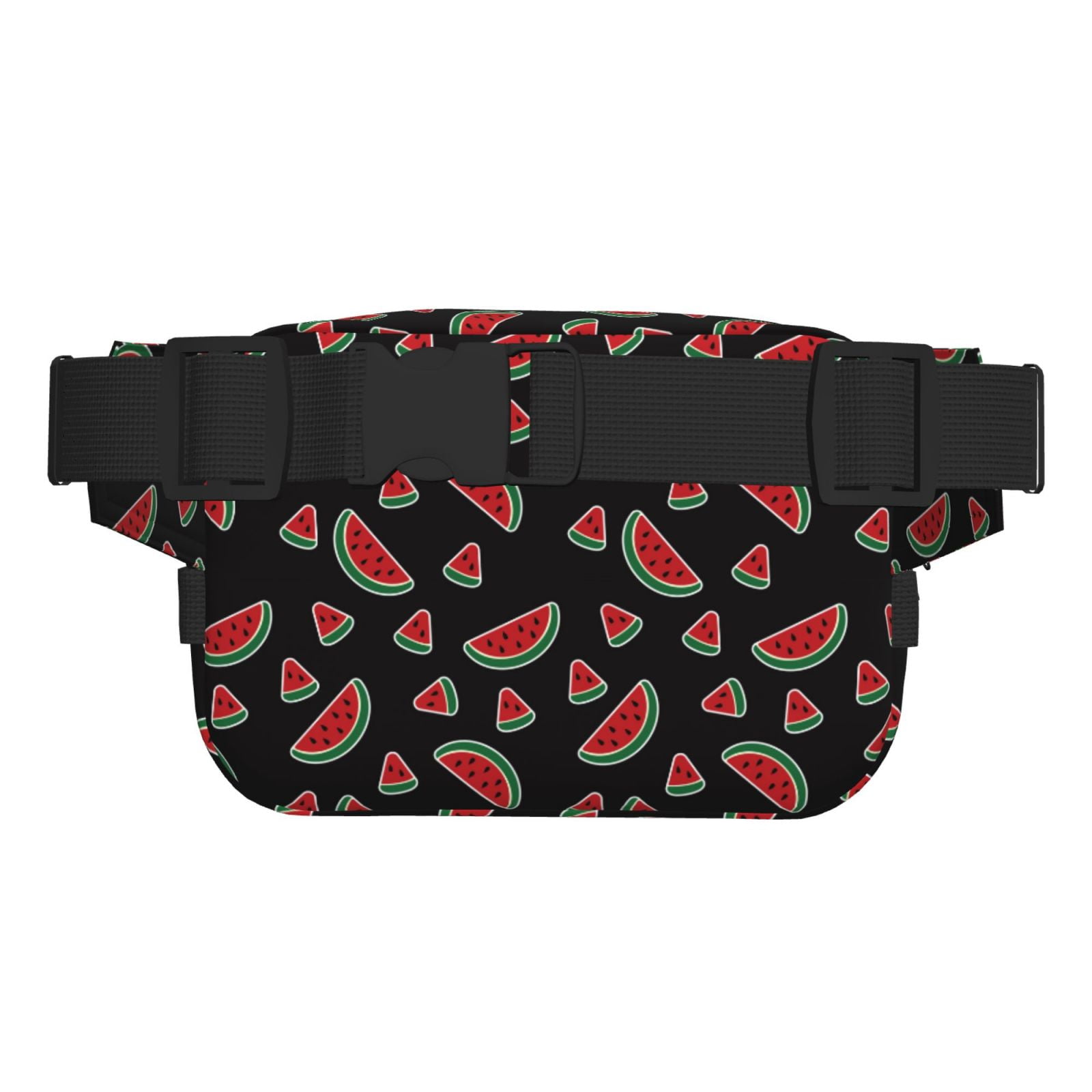Picia Watermelon Print Square Double-Layer Waist Bag Mini Adjustable Waist Belt Bag Exercise Running Travel Hiking