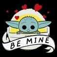 thumbnail image 2 of Girl's Star Wars: The Mandalorian Grogu Be Mine Bassinet Graphic Cropped T-Shirt Black X Small, 2 of 3