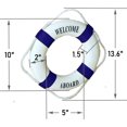 thumbnail image 2 of Lifebuoy Wall Hanging Decor - Welcome Aboard Mediterranean Style Home Decoration (Navy, 18")-Navy, 2 of 7