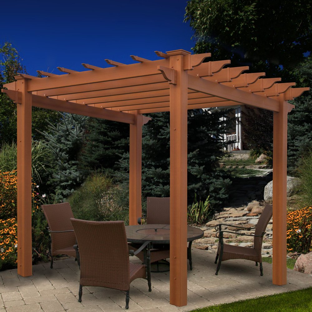 Vita 6  5  x  6  5  Lakewood Brown Composite Pergola  VA84044 