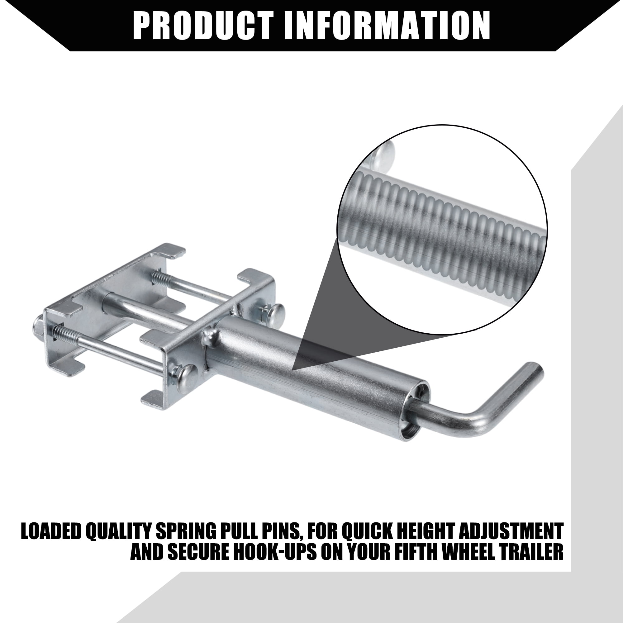 Unique Bargains 1 Set Quick Release Pull Pin Outer for Trailer for Fifth Wheel Landing Gear Durable Metal Silver Tone