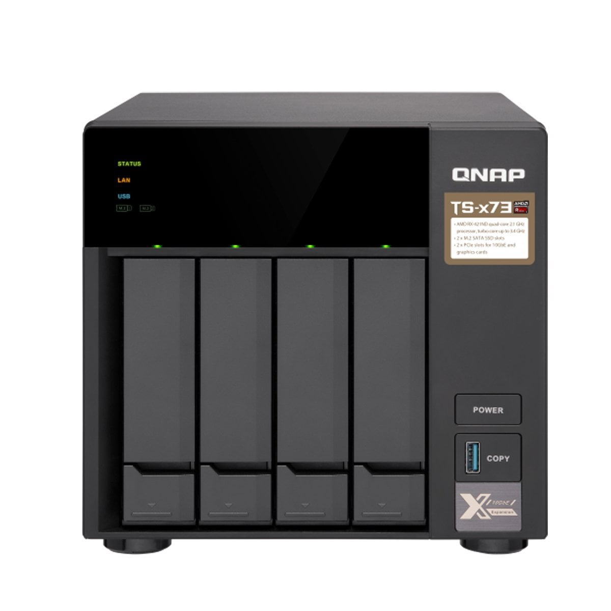 QNAP TVS-872N NAS Storage Server - 32TB HDD + 2TB SSD, Intel I3 Quad-Core, 32GB RAM, Multi-Gigabit For Business