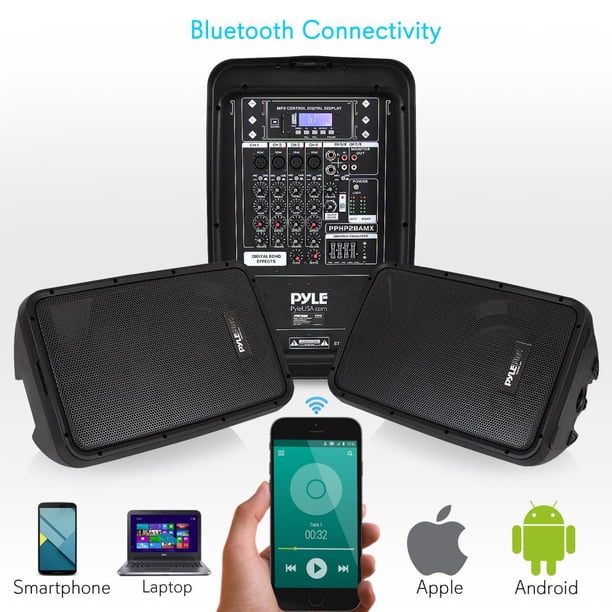 Pyle Stage & Studio 8 Inch Bluetooth PA Loud Speaker, 8 Channel