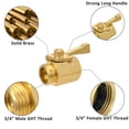 thumbnail image 6 of STYDDI Super Heavy Duty Garden Hose Shut Off Valve, 2 Pack Solid Brass Water Hose Shut-Off Ball Valve Adapter Connector with 4 Extra Rubber Washers, 6 of 7