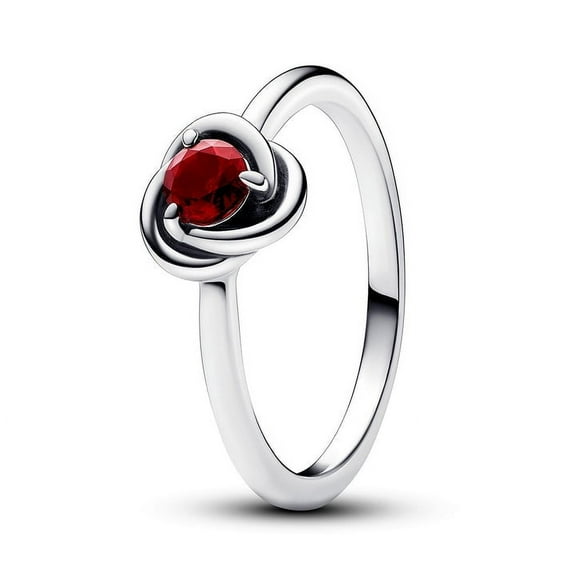 PANDORA January Red Eternity Circle Ring