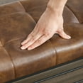 thumbnail image 4 of Dycanpo 44.5" End of Bed Bench,Faux Leather Upholstered Bench with Shoe Shelf, Yellowish Brown, 4 of 11