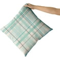 thumbnail image 3 of Blue Teal Pillow Covers 18x18 Set of 2 Light Blue Grey Buffalo Plaid Holiday Decorative Throw Pillows Spring Summer Decorations Pillowcase Cotton Square Cushion Cover Decor for Home Couch Bed Soft, 3 of 6