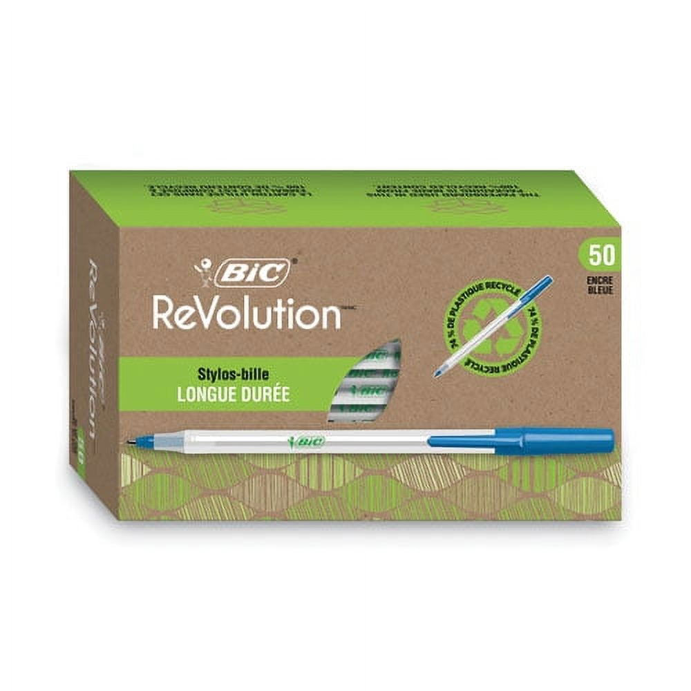 Ecolutions Round Stic Ballpoint Pen Value Pack, Stick, Medium 1 Mm, Blue Ink, Clear Barrel, 50/pack | Bundle of 5 Packs