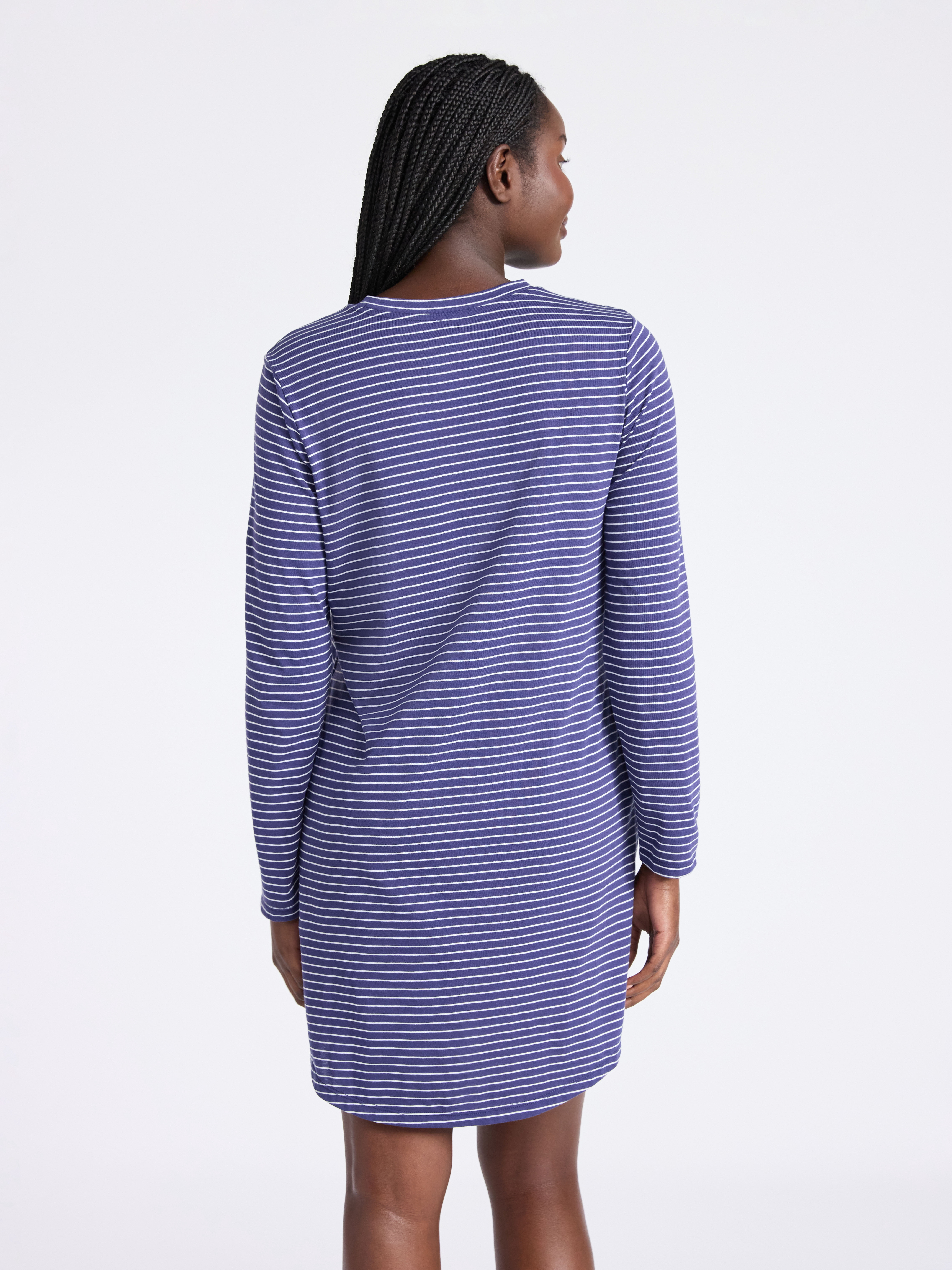 Joyspun Women’s Cotton-Blend Jersey Sleepshirt with Long Sleeves, Sizes XS-3X