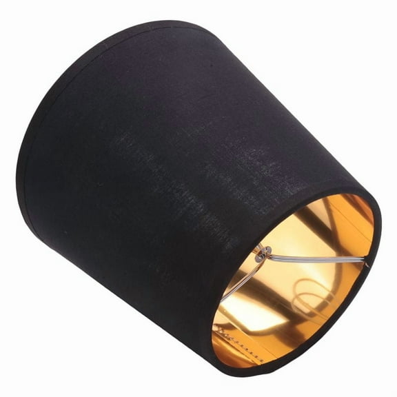 Rollbacks & More Black Lamp Shades with Gold Lining Clip on Light Candle Chandelier Lampshades, Set of 6