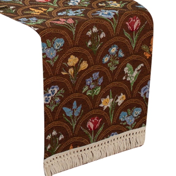 Vintages Styles Table Runner for Dining Room Decoration Long Polyester Fabric Tablecloth Easy Cleaning Home Accent