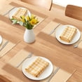 thumbnail image 2 of Farmhouse Placemats Set of 6 Woven Paper Cotton Placemats for Dining Table Decor Indoor Outdoor Kitchen Table Mat Wipe Clean Khaki 17.7x11.8inch, 2 of 6
