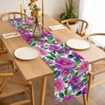 thumbnail image 3 of Table Runner 72 Inches Long for Kitchen Dining, Purple Flowers Dresser Scarf Farmhouse, Dining Table Decorations for Wedding/Parties, Spring Floral Leaves Botanical Watercolor 14 x 72 In, 3 of 8