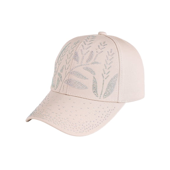 Women's Baseball Cap Shiny Sequins Adjustable Breathable Casual Sports Baseball Cap Trucker Hats Women Beige