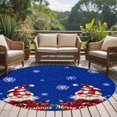 thumbnail image 4 of Round Rugs 7Ft, Blue Gnomes Christmas Round Area Rug Washable Indoor Throw Carpet, Snowflake Xmas Poinsettia Large Non Slip Circle Rug for Dining Room Playroom Home Decor Aesthetic, 4 of 8