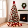 thumbnail image 2 of Arbol de Navidad Verde Nevado 2.10m Pino Navideño con Escarcha de Nieve, 2 of 11