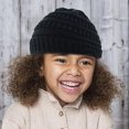 thumbnail image 5 of Gorro de invierno para niños pequeños, gorro de punto con cable, grueso, suave, holgado, cálido, color negro, 5 of 5