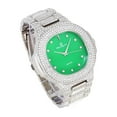 thumbnail image 3 of Blinged Out Oblong Case Metal Mens Watch w/Matching Blinged Out Bracelet Set - ST10235 DX MB, 3 of 4