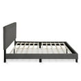 thumbnail image 3 of Furinno Laval v Queen Modern Polyester Platform Beds with Headboard, Slat, Stone, 3 of 4