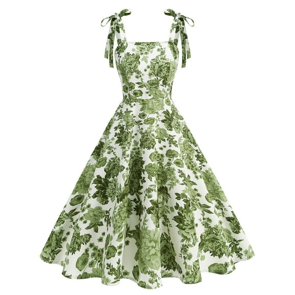 Women Vintage Floral Embroidery Dress Elegant Sleeveless Lace-Up Swing Dresses Wedding Party Prom Tulle Evening Dress