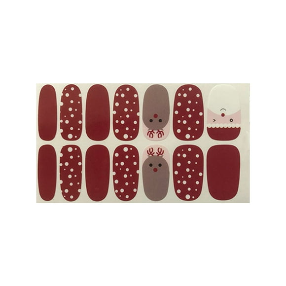 14 Sheets Christmas Full Wraps Nail Polish Sticker Glitter Manicure Kits for Nail Design