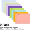 thumbnail image 2 of 9 Pack Self Stick Lined Post It Notes, 650 Sheet to Do List Sticky Notes, Colorful Thick Daily Chore Planner Task Reminder Note Pads for Office, 2 of 7