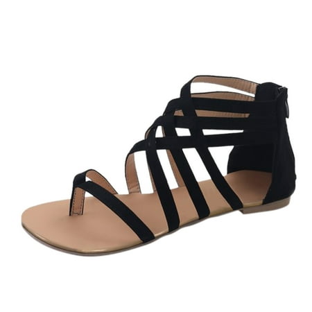 

SEMIMAY Shoes Open Toe Zipper Beach Women’s Breathable Fashion Sandals Flat Summer Women s sandals