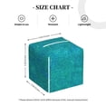 thumbnail image 3 of Uemuo Blue Green Glitter Tissue Box Cover Holder, Square with Bottom Belt - PVC Leather Decorative Organizer for Tabletop, Bathroom, Car, Office, 3 of 8