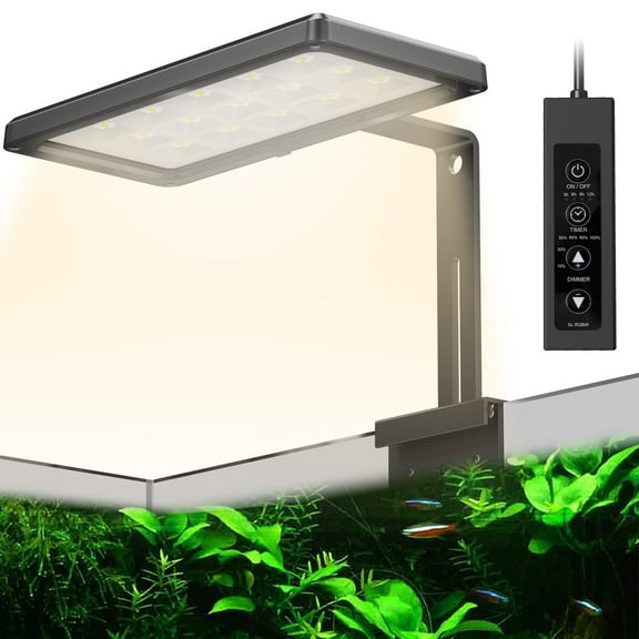 ZEONVE 38W RGBW Fish Tank Light,Clip On Aquarium Light for Fish Tank,24/7 Cycle Sunrise-Daylight-Blue-Moonlight- Sunset with Timer for 12-29" Aquarium Plant Growth Light,Full Spectrum Aquarium Light