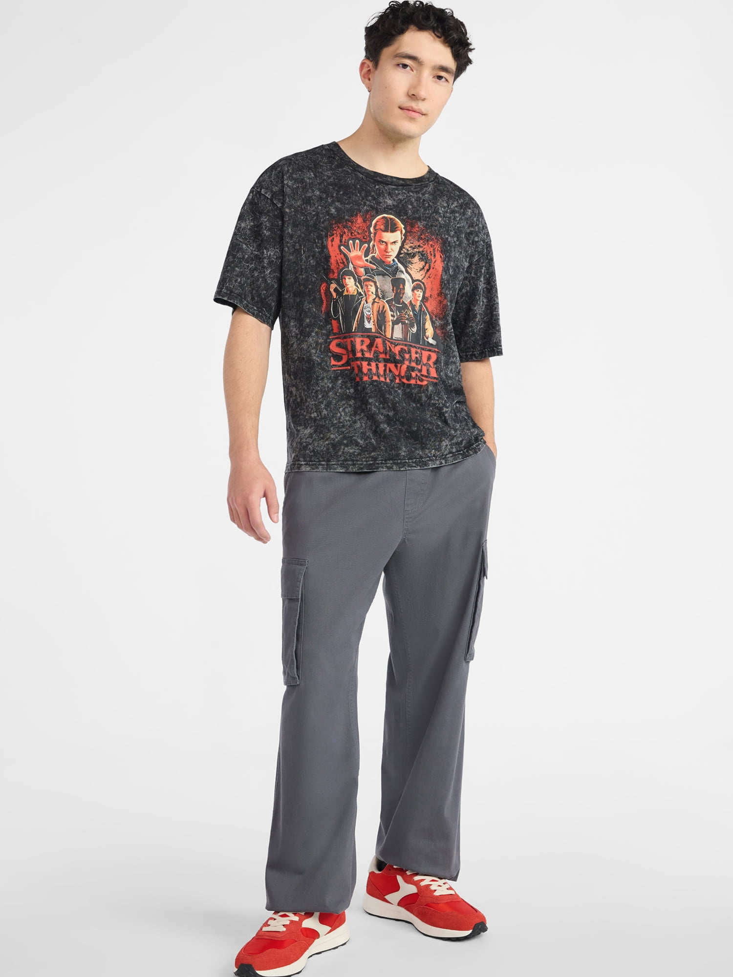 Netflix Stranger Things Roll Out Oversized Graphic T-Shirt from No Boundaries, Men's & Big Men's