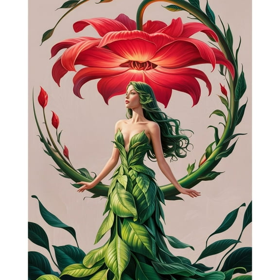 5D Diamond Painting Kits for Adults kids Beginners Paint By Diamond Set  Round Full Drill Craft Diamond Art Painting Art Craft Painting Kit-Red Flower Green Clothes