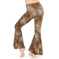 thumbnail image 3 of Stretch Is Comfort Girl's Poly/Spandex Stretch Bell Bottoms Flare Pants Brown Cheetah Medium, 3 of 6