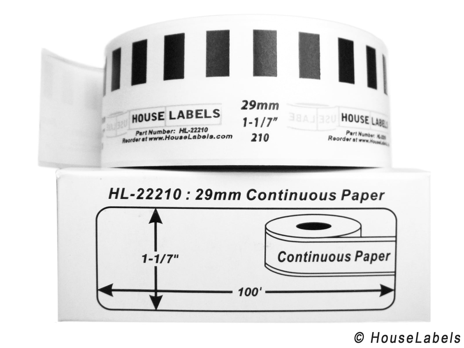 48 Rolls; Continuous Paper, HouseLabels Compatible with Brother DK2210