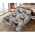 thumbnail image 4 of Ambesonne Asian Floral Fitted & Flat Sheet with Sham 3 Pcs Set, Art Japanese Floral, Twin, Pale Pink Pastel Pink, 4 of 5
