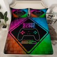thumbnail image 2 of Erosebridal Video Gamer Bed Sheets King,Gradient Checkered King Sheet Sets,Gamepad Decor,Reversible,Breathable,4pcs, 2 of 7
