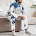 thumbnail image 7 of Kdxio Blue Flying Butterflies Men’s Pajama Set Pajamas For Men 2 Piece PJ Set with Men Pajama Pants and Long Sleeve T-Shirt Lounge Set-X-Large, 7 of 7