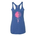 thumbnail image 2 of Wild Bobby, Faith Pink Ribbon Sunflower, Breast Cancer Awareness, Women Tri-Blend Racerback Tank Top, Vintage Royal, Small, 2 of 5