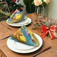 thumbnail image 3 of 6 Pack 20'' x20" Satin Table Napkins Dinner Napkins for wedding Party Decoration events Capybaras Holding Lemons, 3 of 6