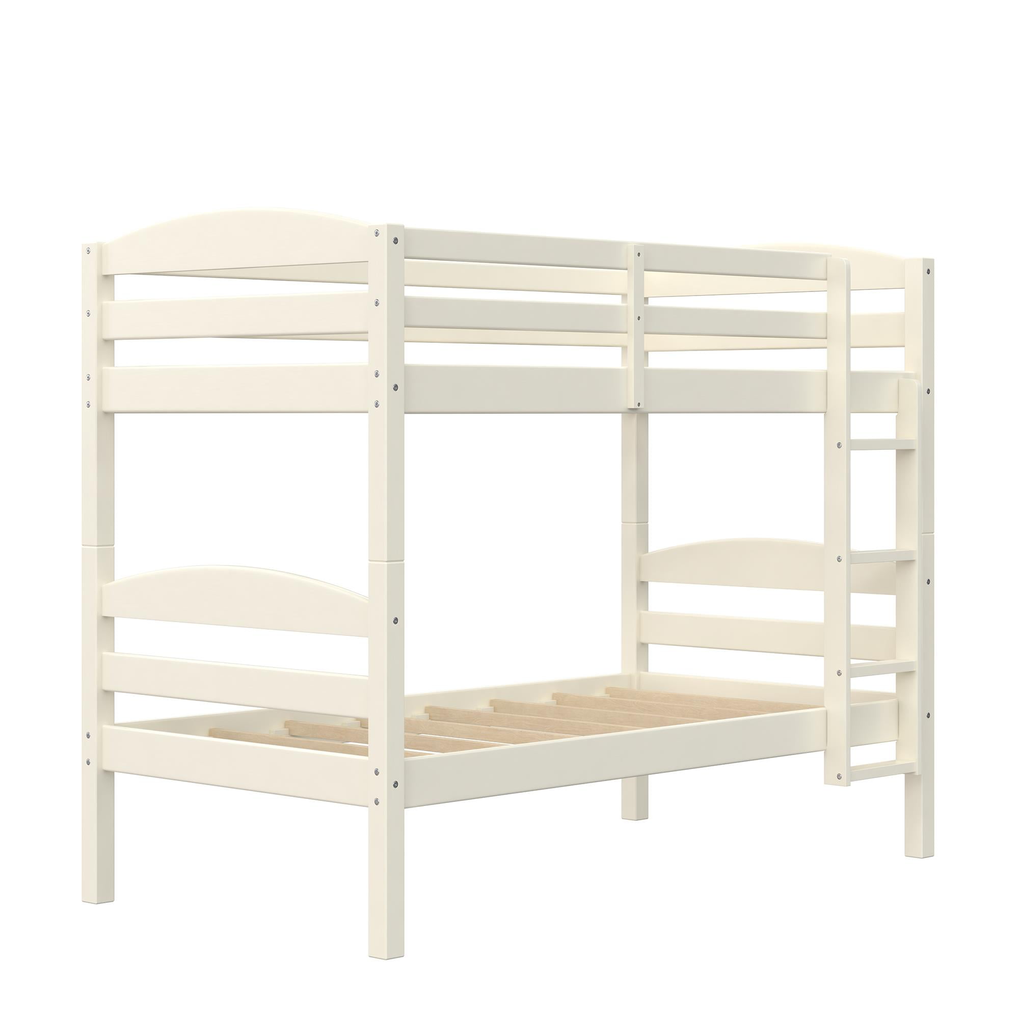 Better Homes & Gardens Leighton Solid Wood Twin-over-Twin Convertible Bunk Bed, Vanilla