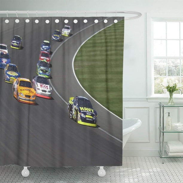 CYNLON CYNLON Cars Nascar Race Automotive Racing Sport Vehicle Road Bathroom Decor Bath Shower