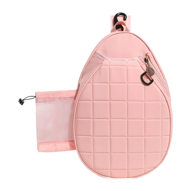jinwen Tennis Racket Bag Inner Zipper Pocket Tennis Shoulder Bag Tennis Racquet Bag Pink