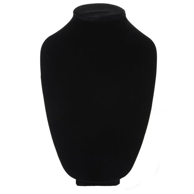 Tall Black Velvet Necklace Display Stand – 18 Inches High, Jewelry Bust For Long Necklaces & Statement Pieces