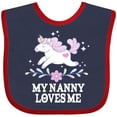thumbnail image 3 of Inktastic My Nanny Loves Me Girl Unicorn Girls Baby Bib, 3 of 4
