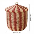 thumbnail image 2 of Wicker Striped Storage Basket, Woven Laundry Hamper for Toy Organization and Decor, 12.6 in Diameter x 14.6 in Height, Easter Decorations, Valentines Day Gifts B, 2 of 5