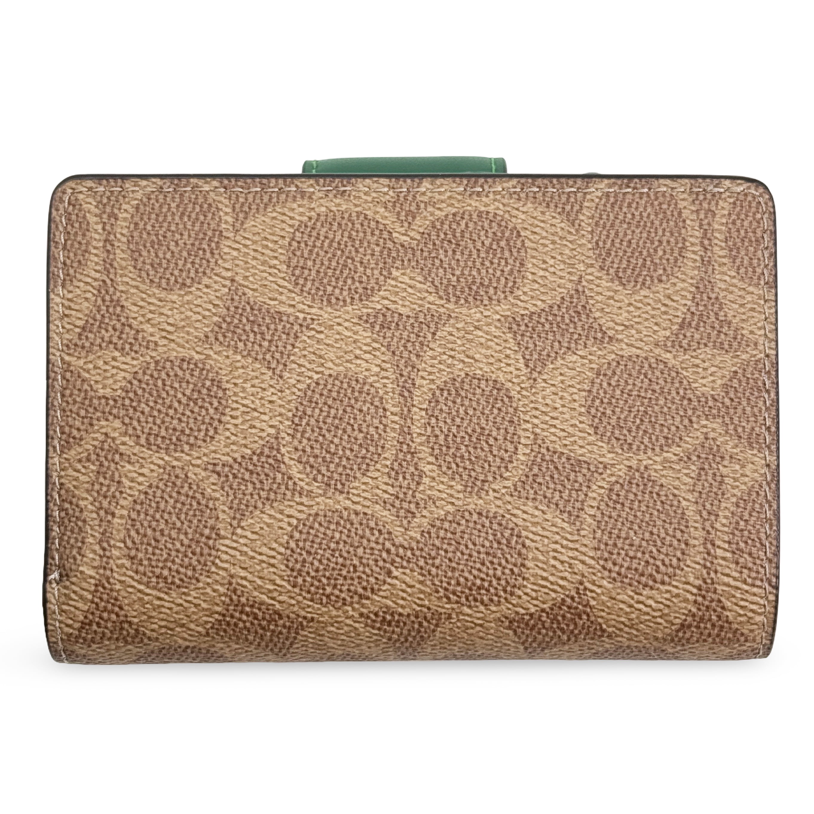 Coach Women's Medium Corner Zip Wallet in Signature Canvas (Tan