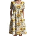 thumbnail image 1 of Vestido Medlor para mujer con estampado floral bohemio de manga corta 2025, 1 of 6