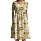 thumbnail image 1 of Vestido Medlor para mujer con estampado floral bohemio de verano y bolsillos, 1 of 6