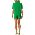 thumbnail image 3 of INSPIRE CHIC Women's Shirts and Shorts Linen 2 Piece Outfits Casual Set XS Green, 3 of 6